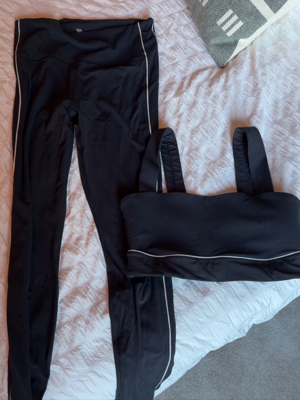 Target Black Sports Bra & Leggings Set with Contrast Piping